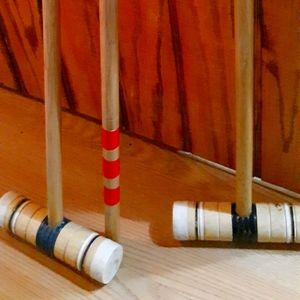 6 vintage croquet mallets